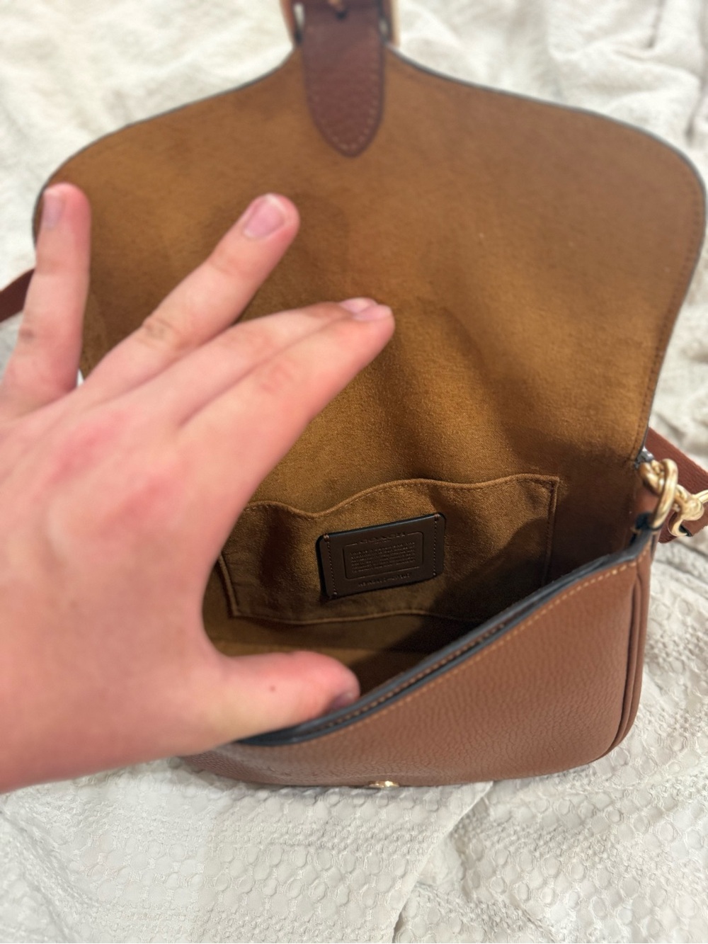 Brown leather Coach Amelia Saddle Bag, used! - Picture 3 of 14